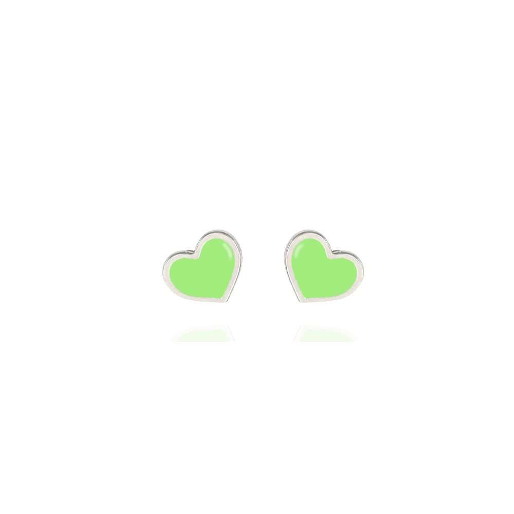 Orecchini cuore verde Orecchini cuore verde