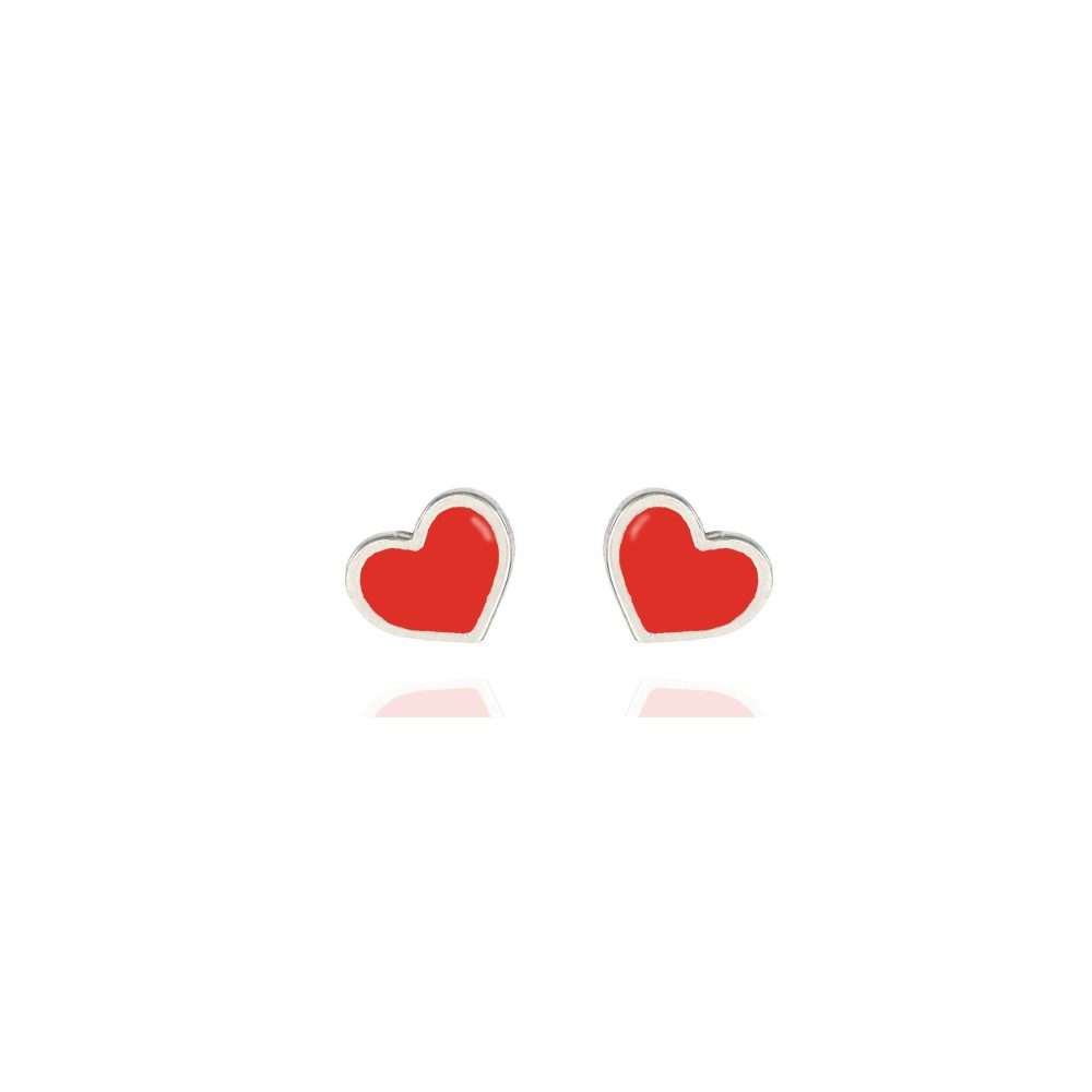 Orecchini cuore rosso