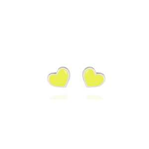 Orecchini cuore giallo