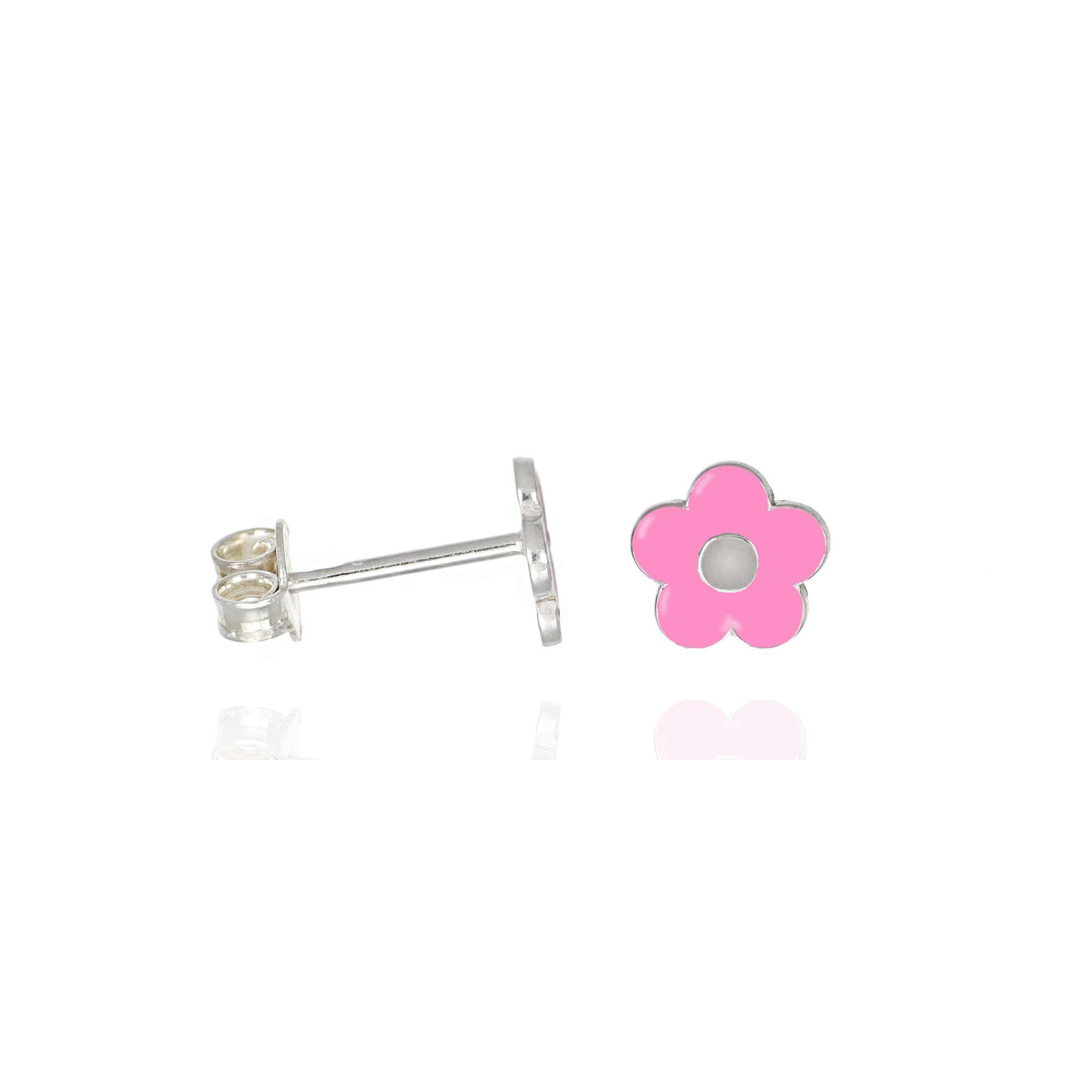 Orecchini fiore fucsia lato