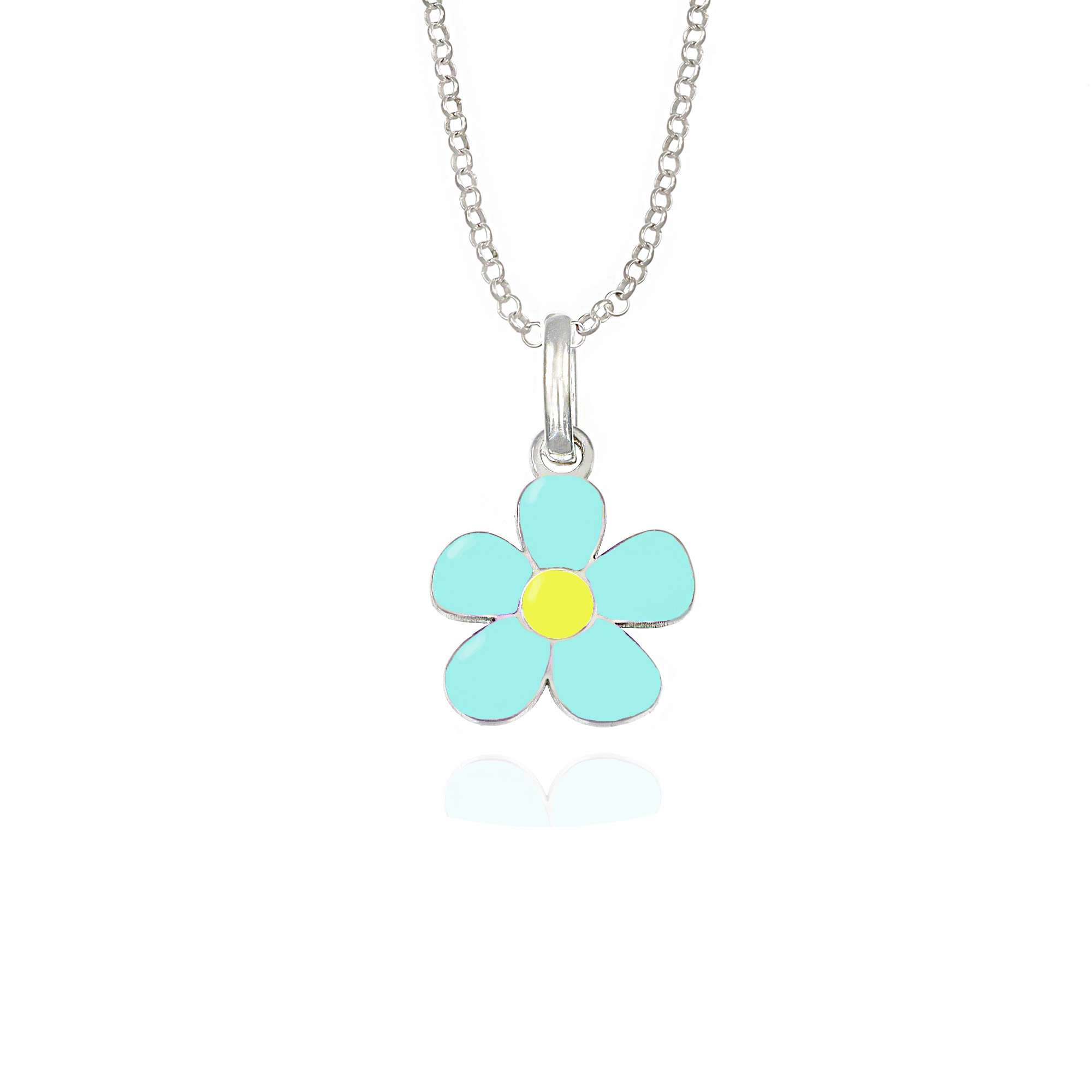Collana con margherita Verde Acqua