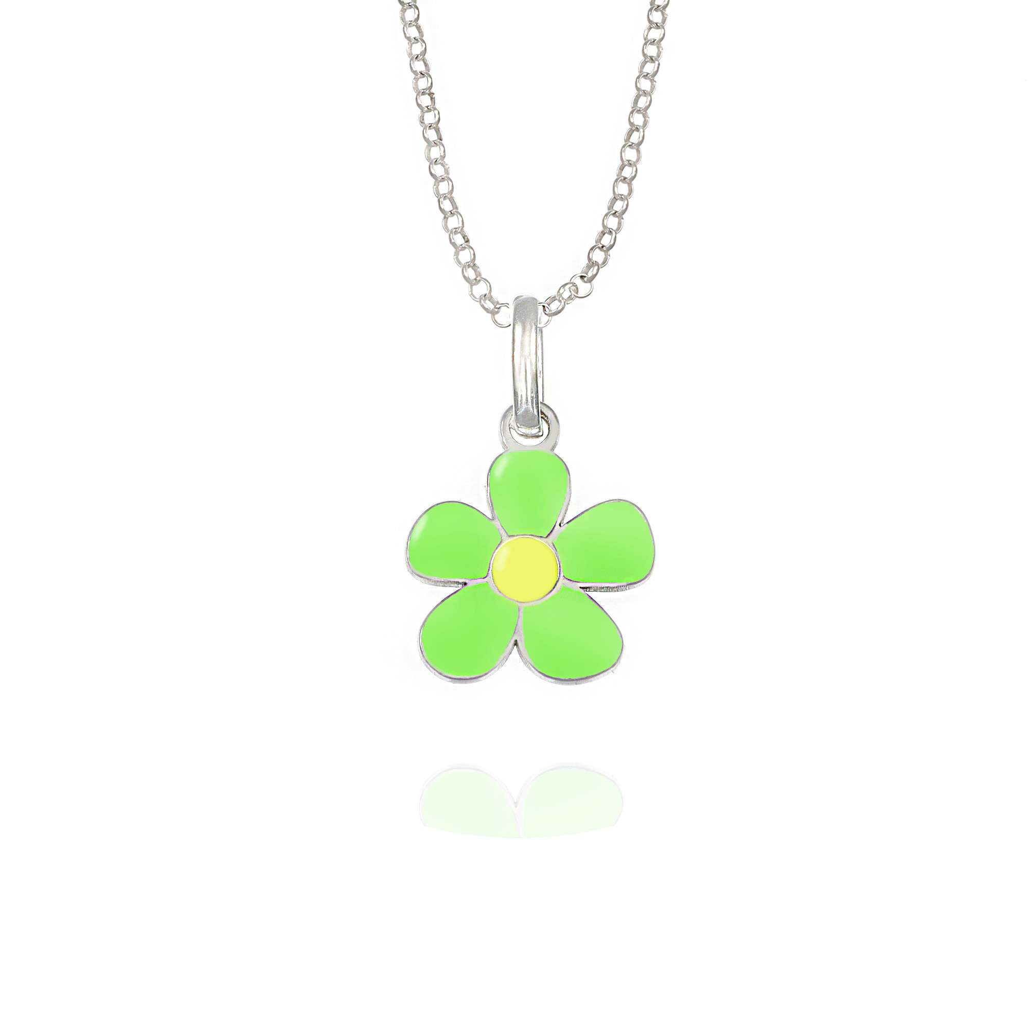 Collana con margherita verde
