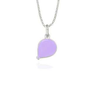 Children's Silver Necklace with Purple Balloon Pendant - Image 1
