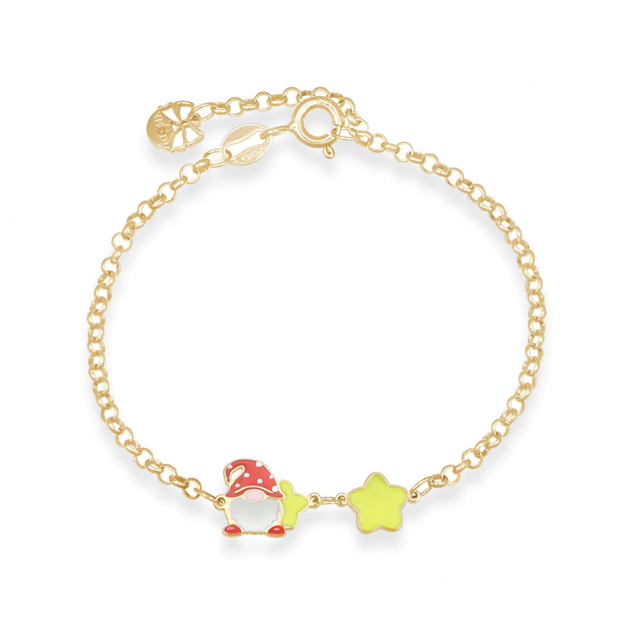 bracciale gnomo e stella oro