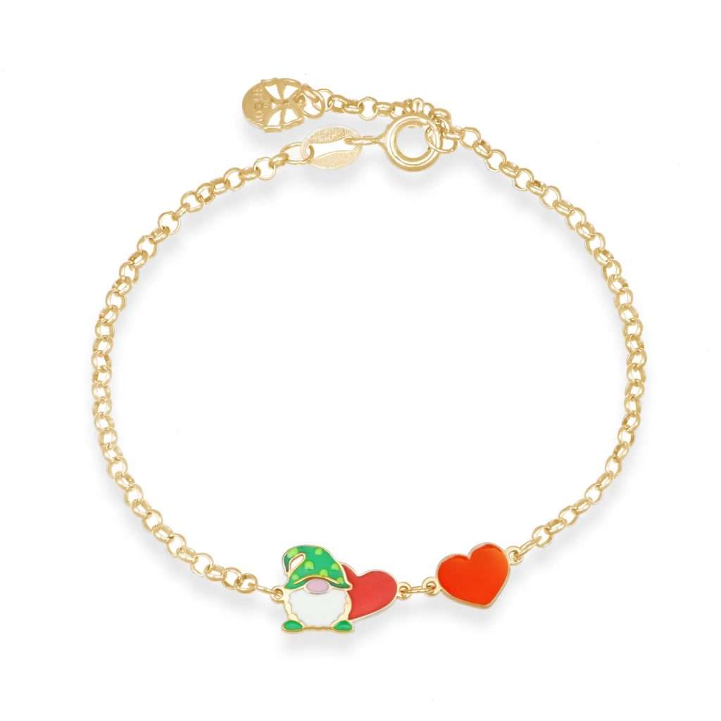 bracciale gnomo cuore oro