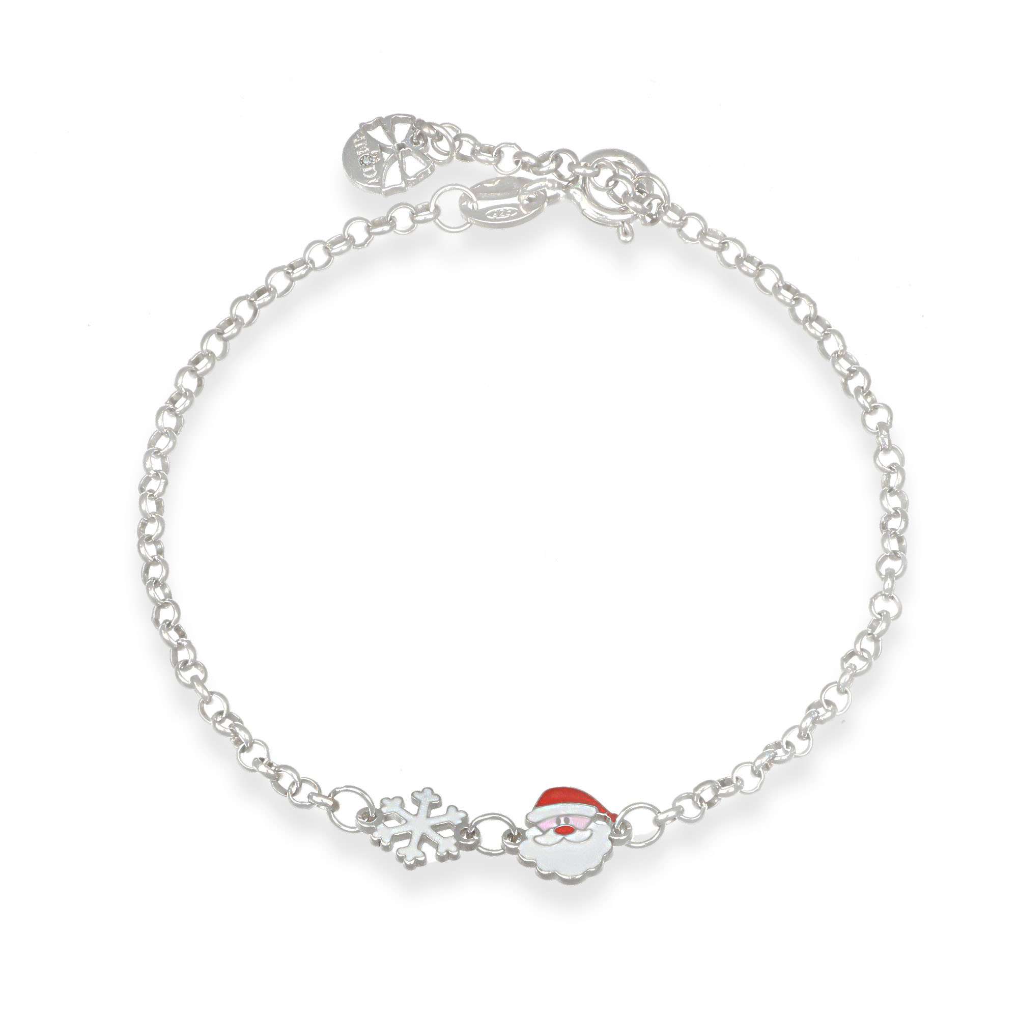 bracciale babbo natale e fiocco di neve silver