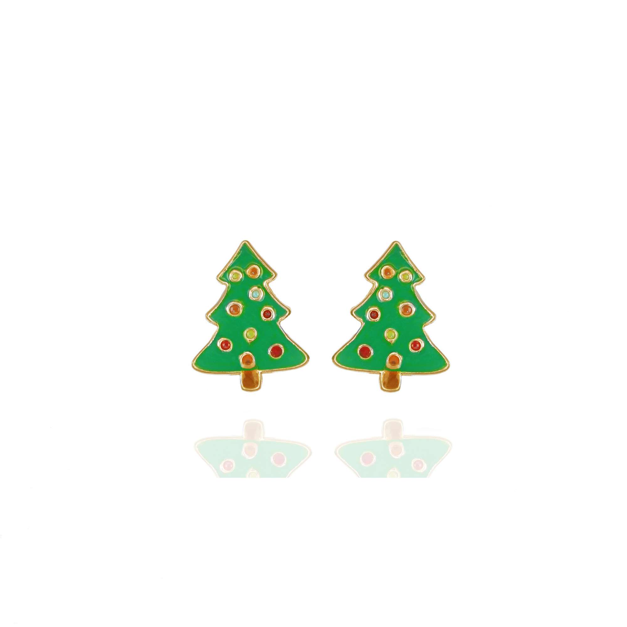 orecchini albero di natale gold plating