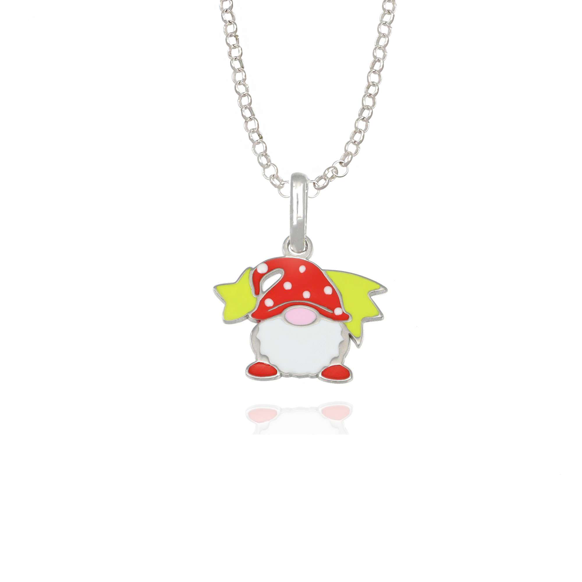 collana gnomo e stella cometa argento