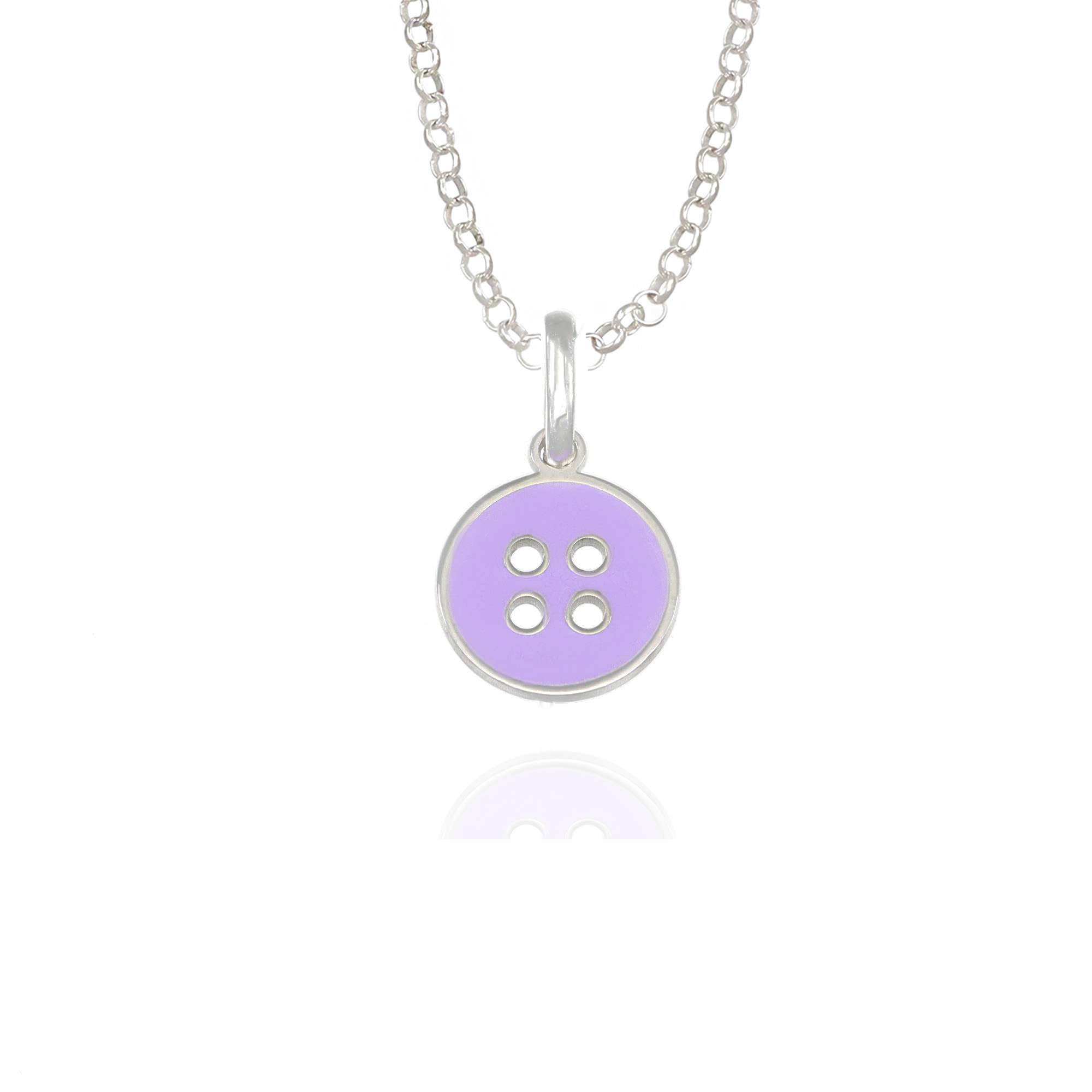collana bottone argento