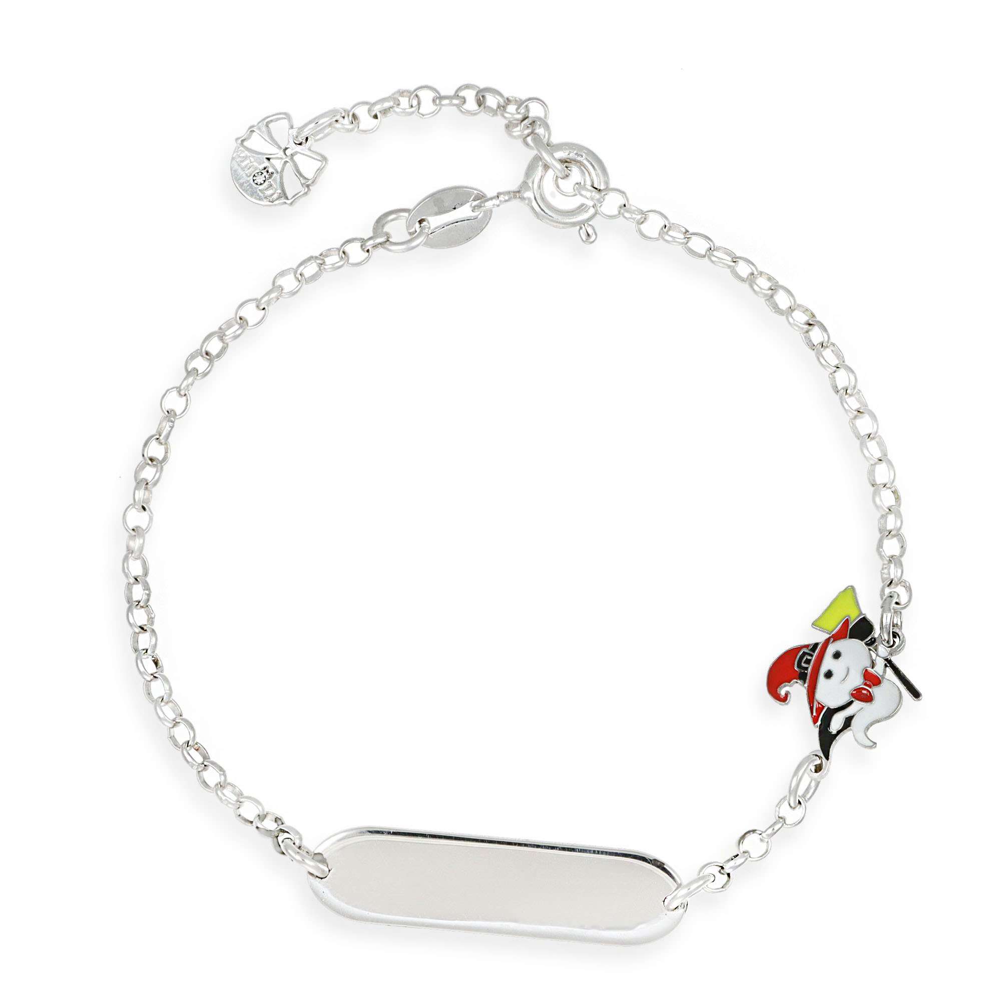bracciale targa e fantasma con scopa