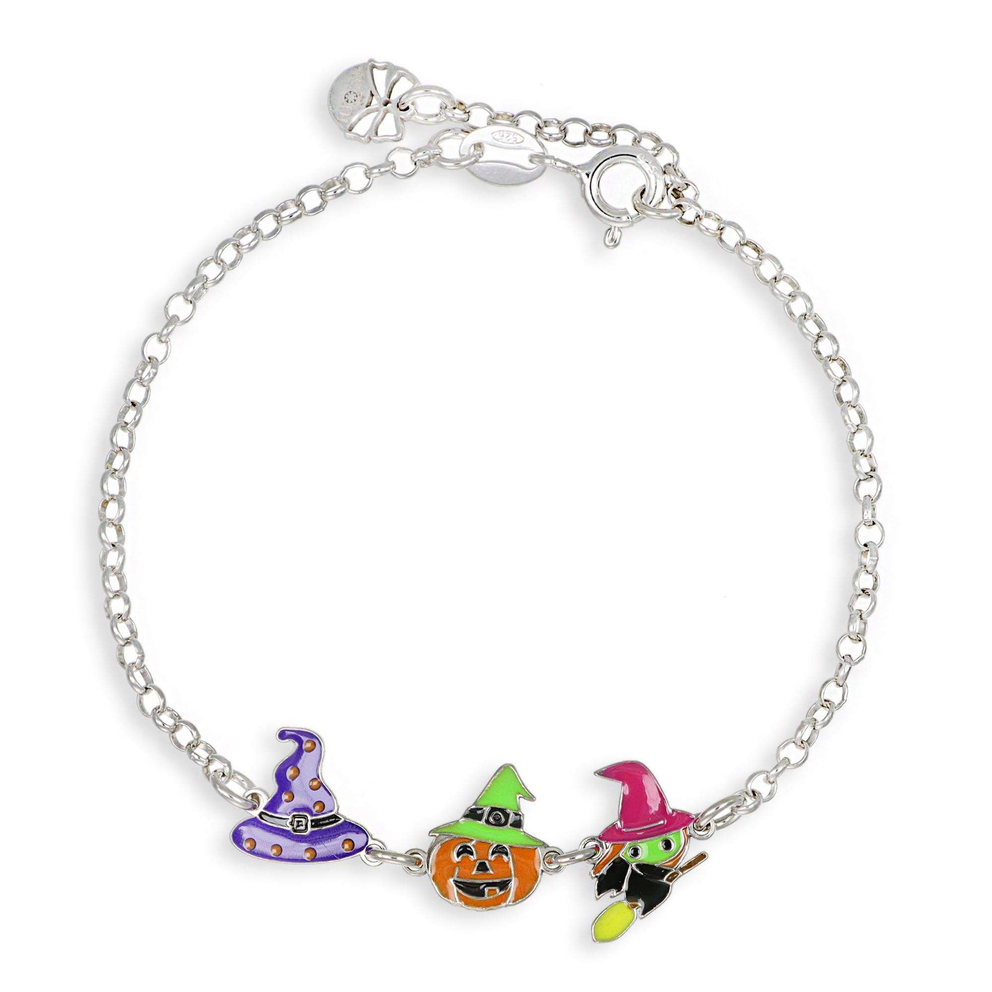 bracciale cappello zucca strega silver