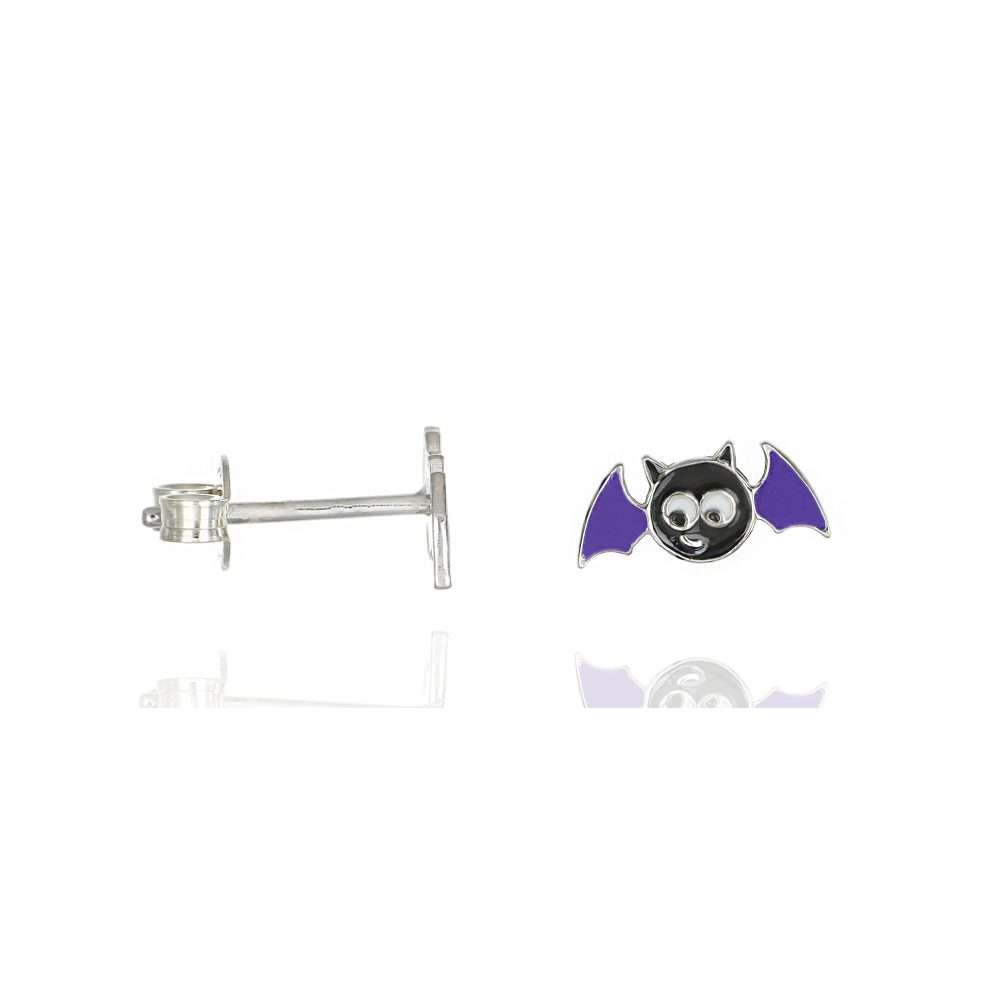 orecchino pipistrello silver lato