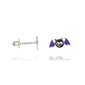 orecchino pipistrello silver lato