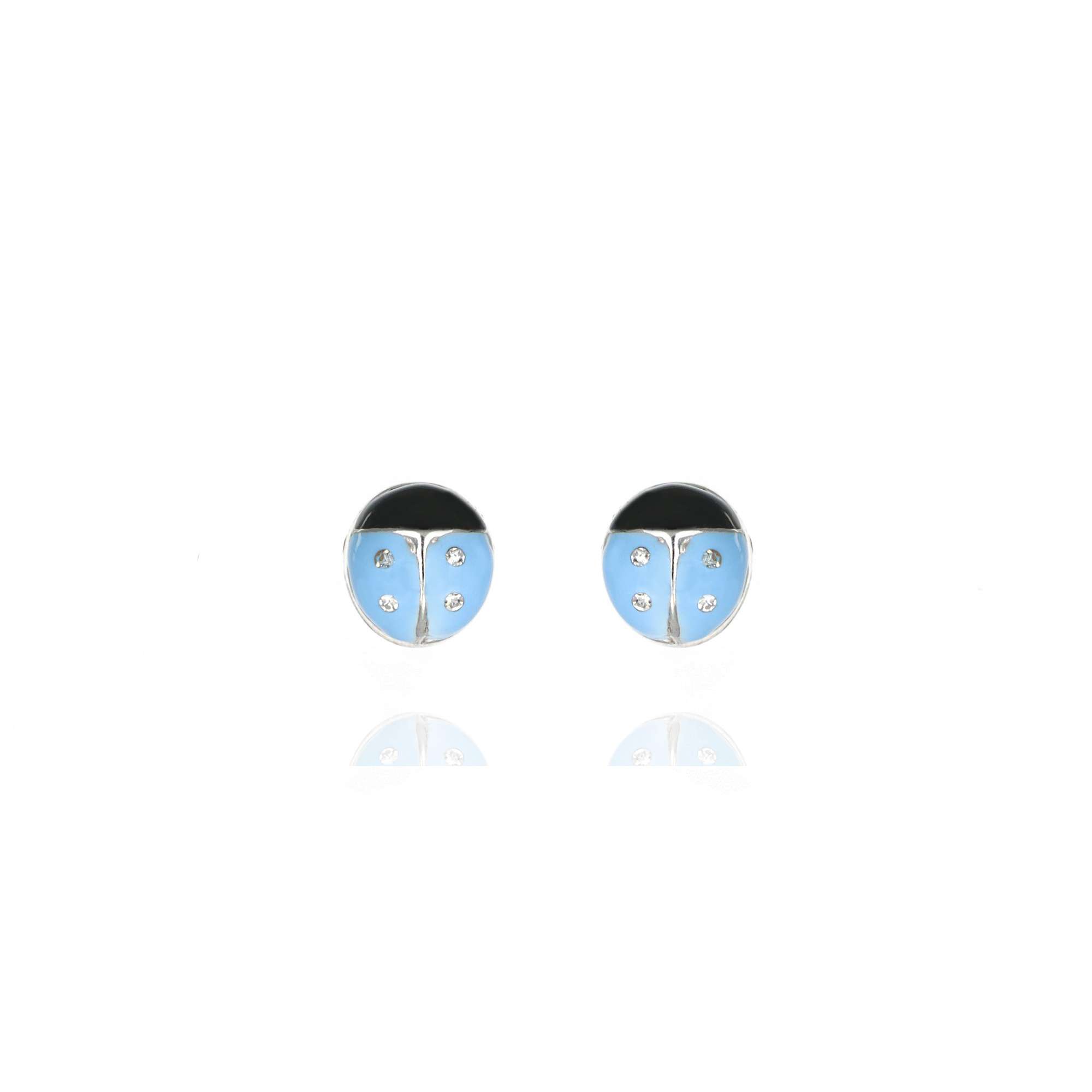 coccinella azzurra strass silver