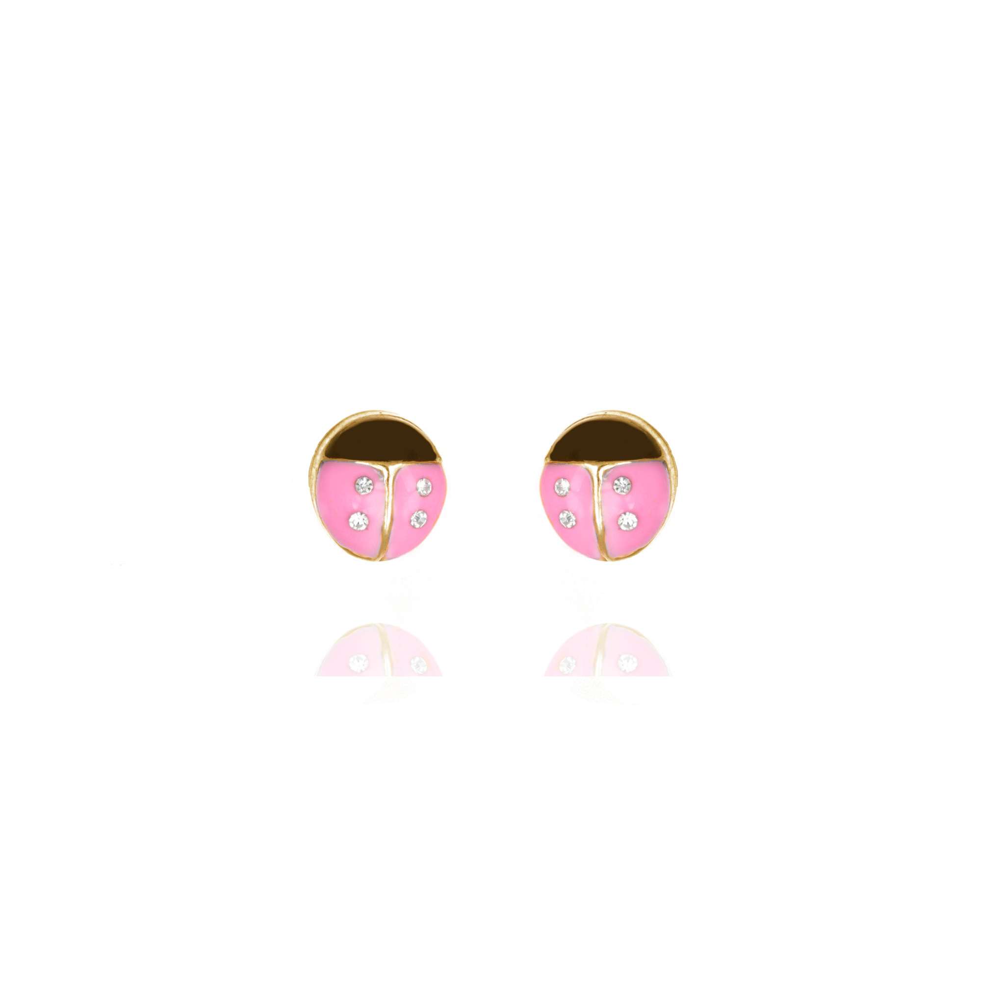 coccinella rosa strass gold