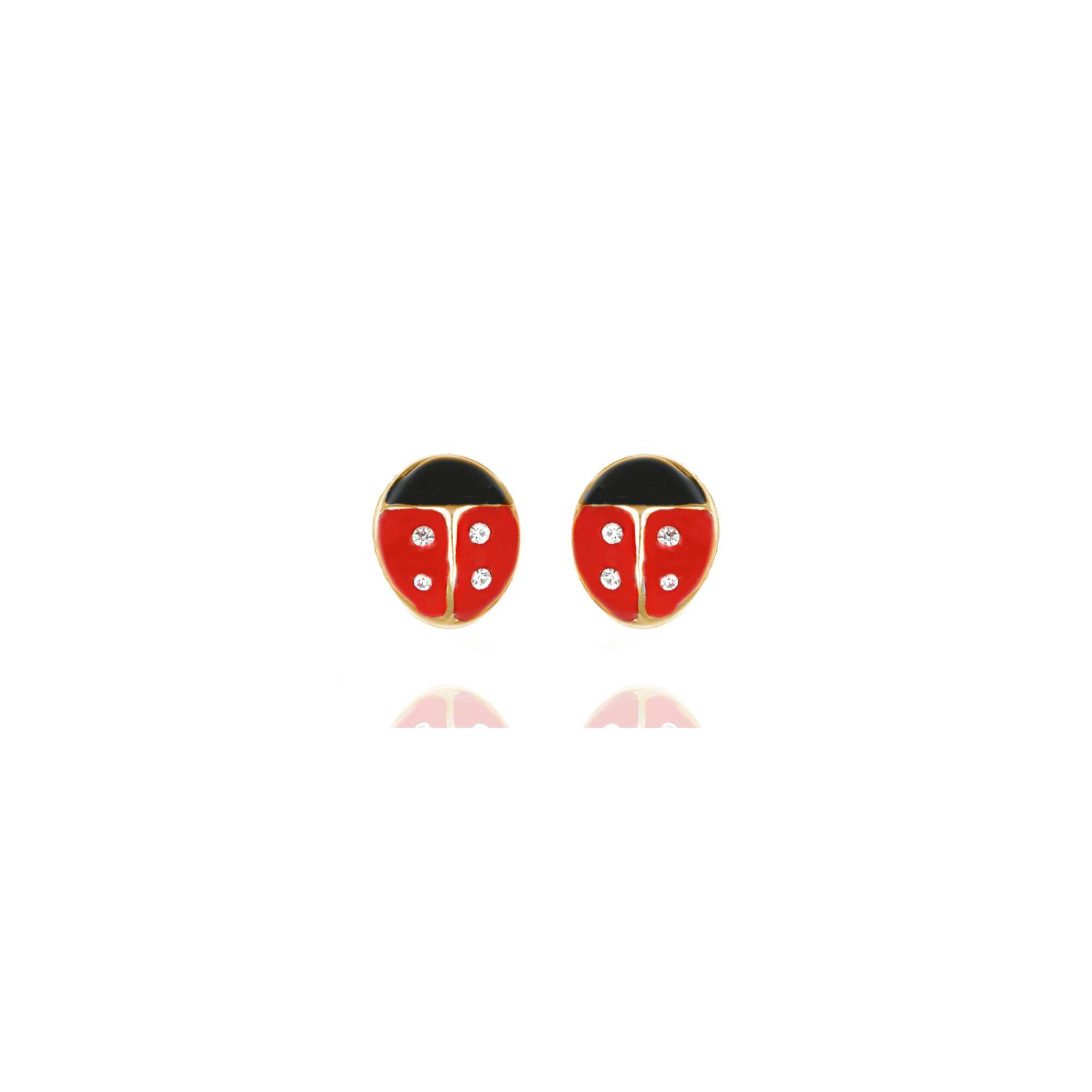 coccinella rossa strass gold