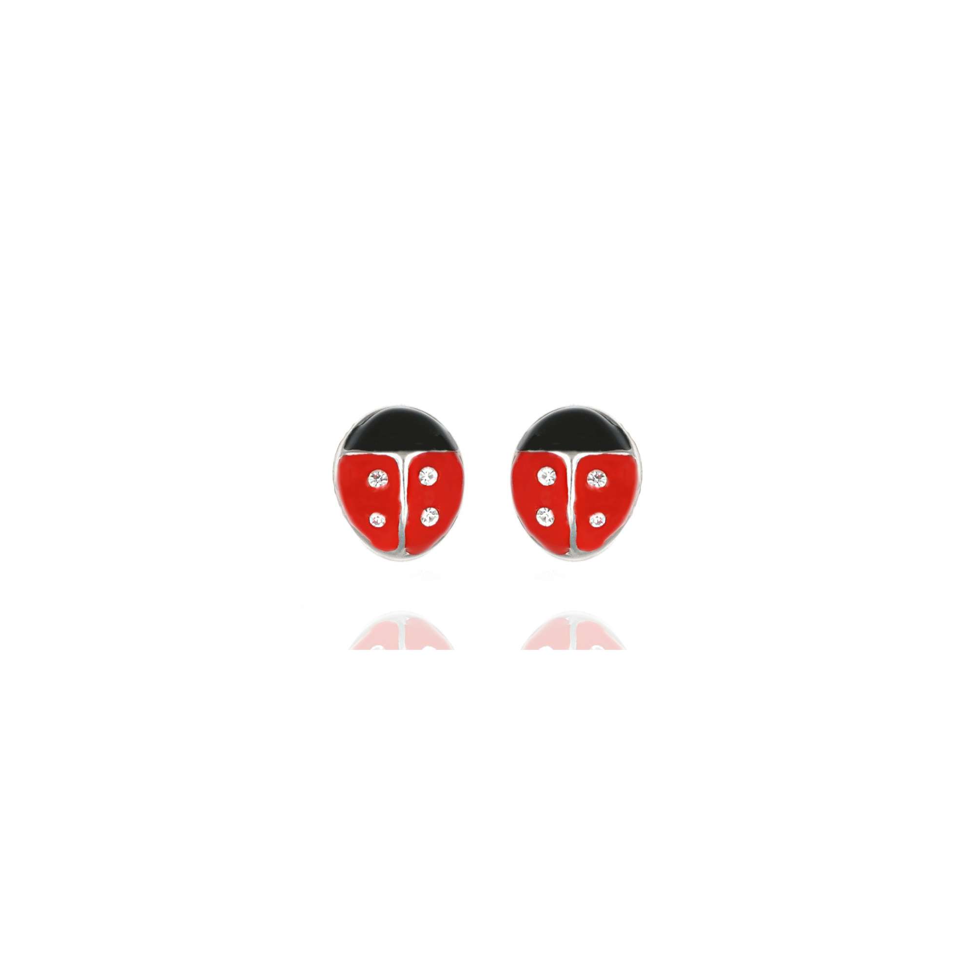 coccinella rossa strass silver