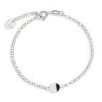 bracciale coccinella bianca e strass silver