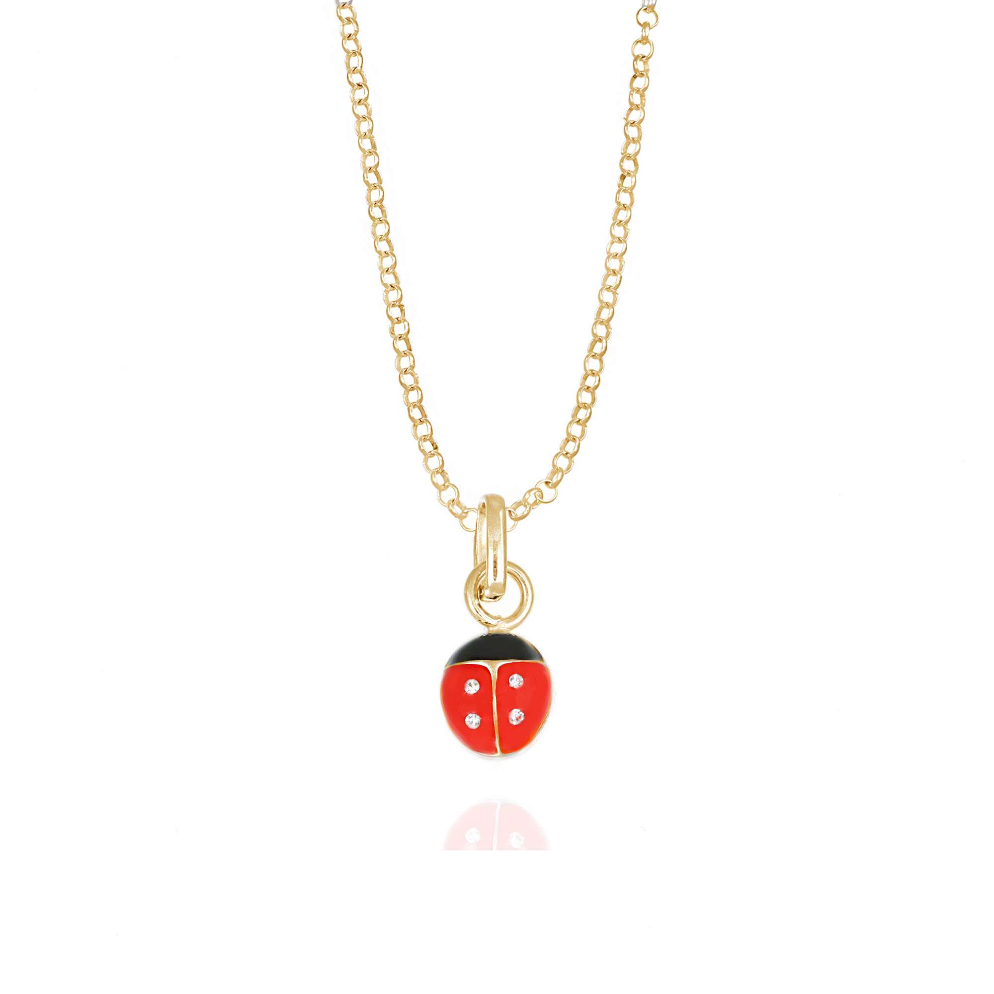 collana coccinella rossa strass gold