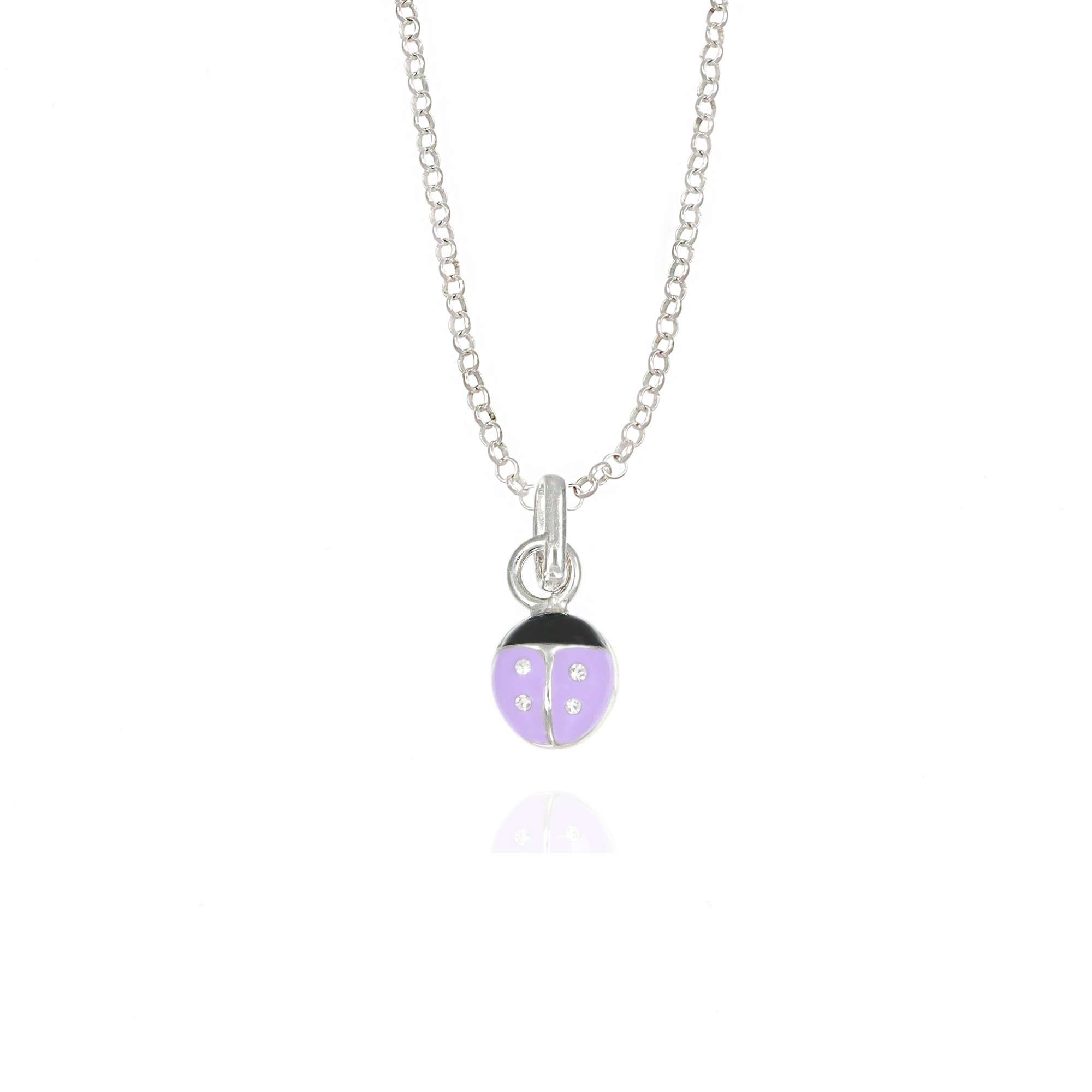 collana coccinella viola strass silver