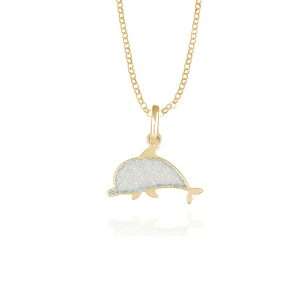 collana delfino bianco glitter gold