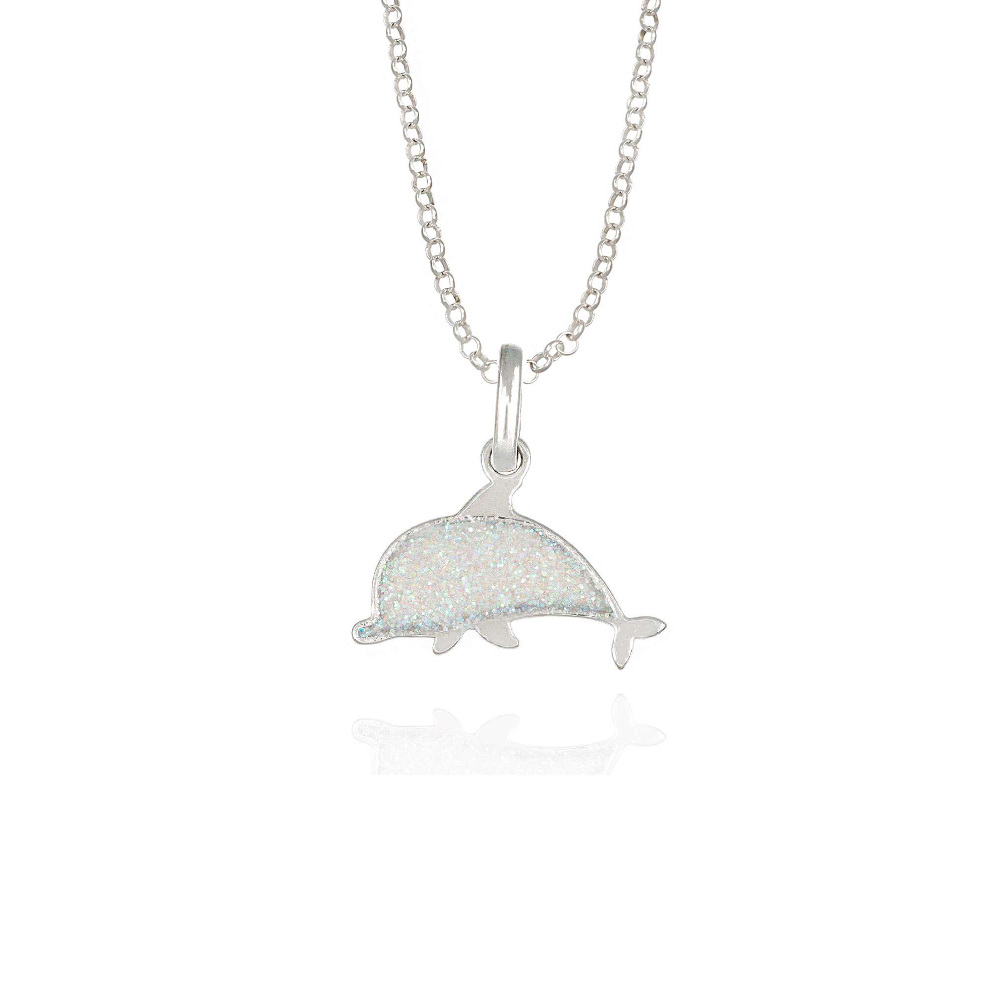 collana delfino bianco glitter
