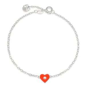 bracciale con cuore rosso e zircone