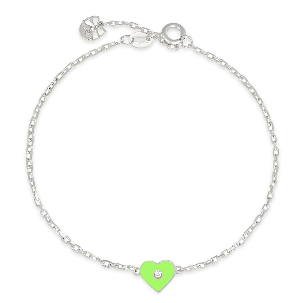 bracciale con cuore verde e zircone