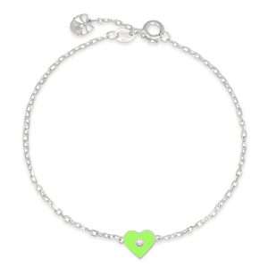 bracciale con cuore verde e zircone