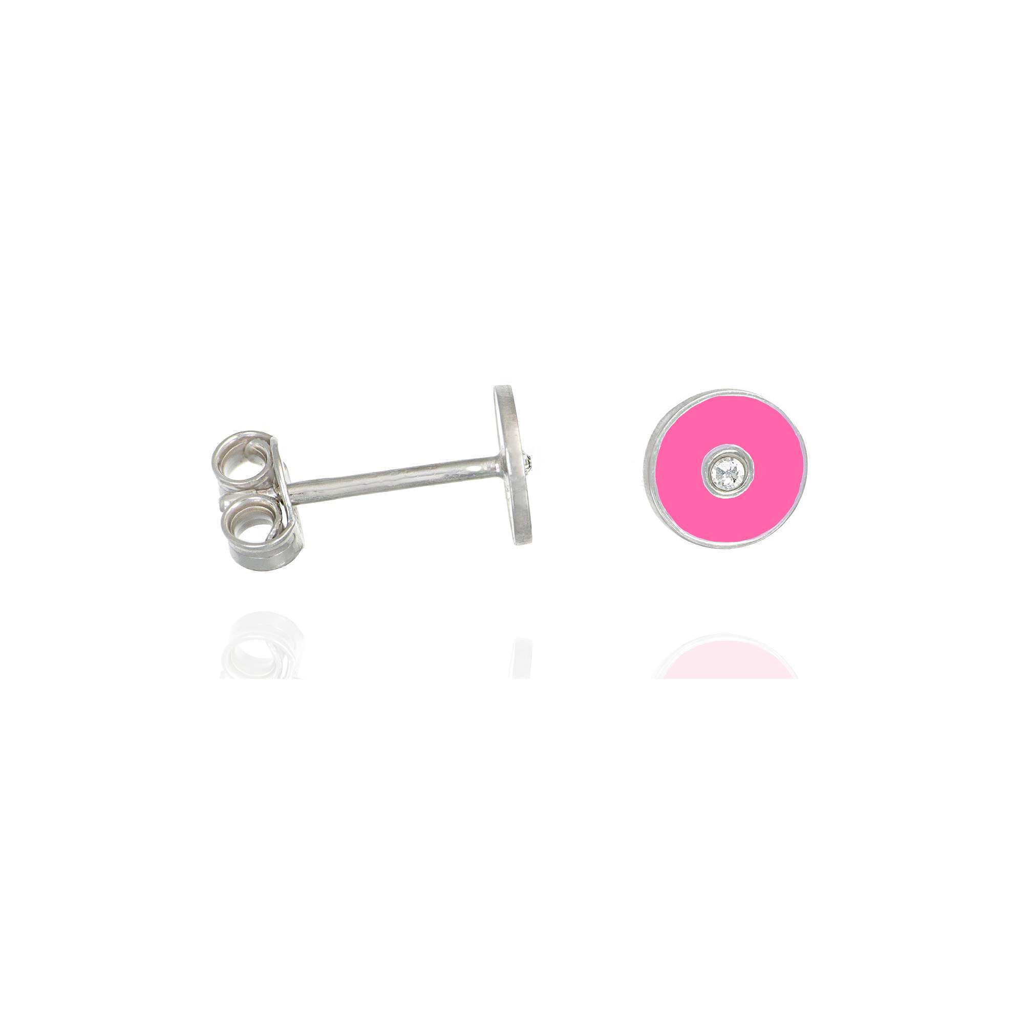 cerchio rosa con zircone lato