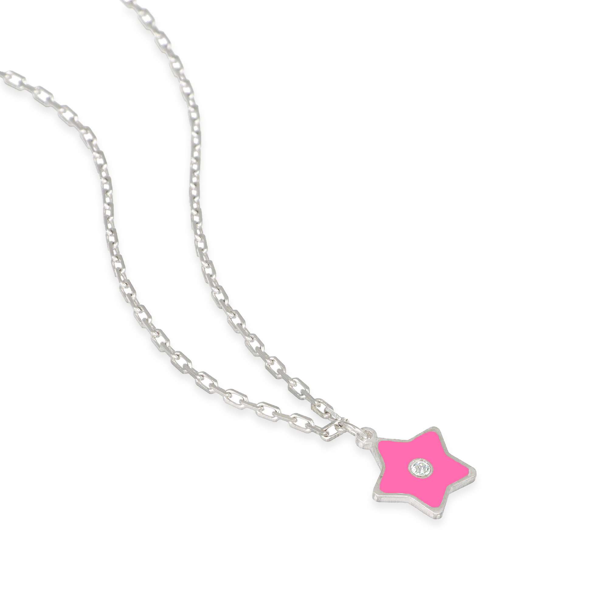 collana con stella rosa lato