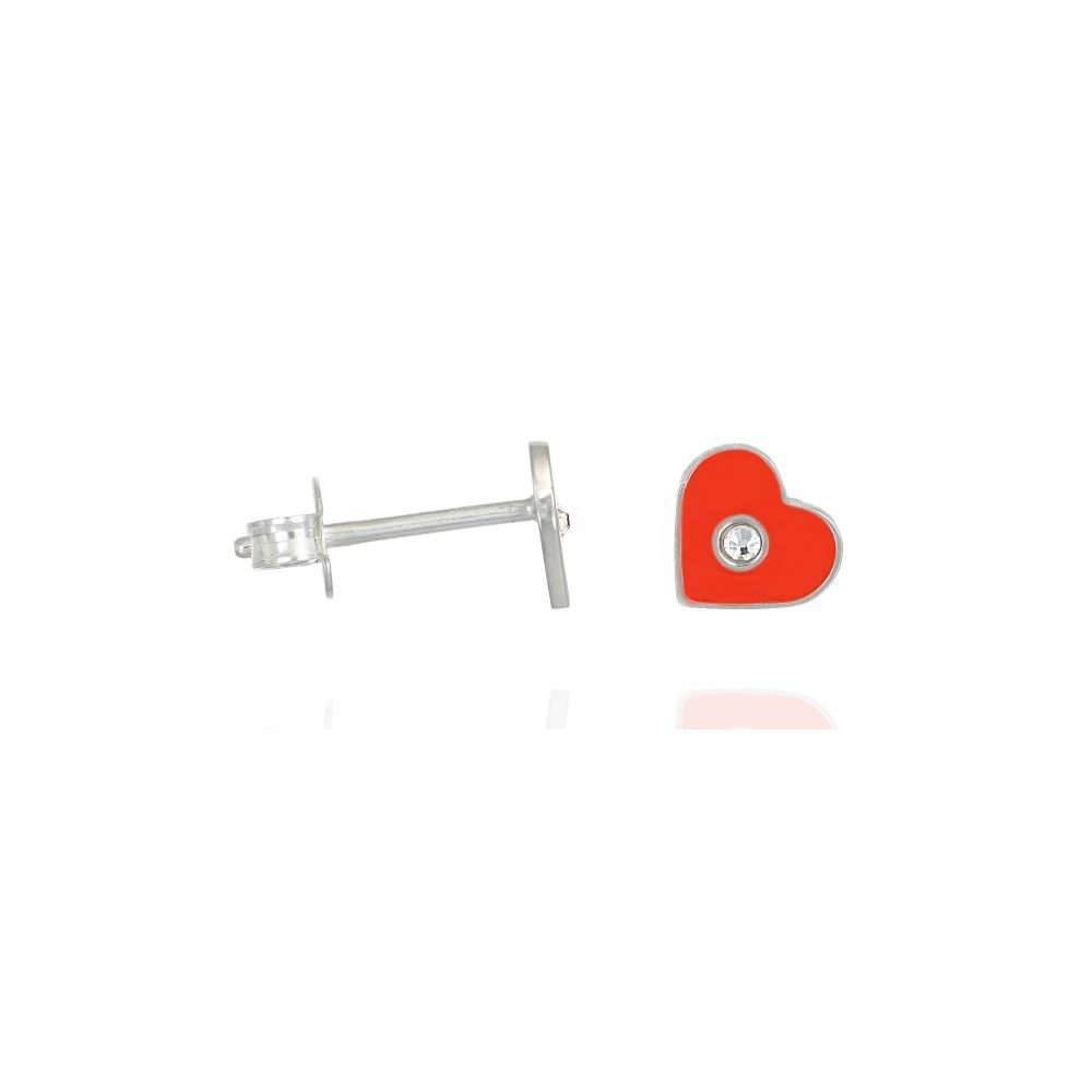 cuore rosso con zircone lato