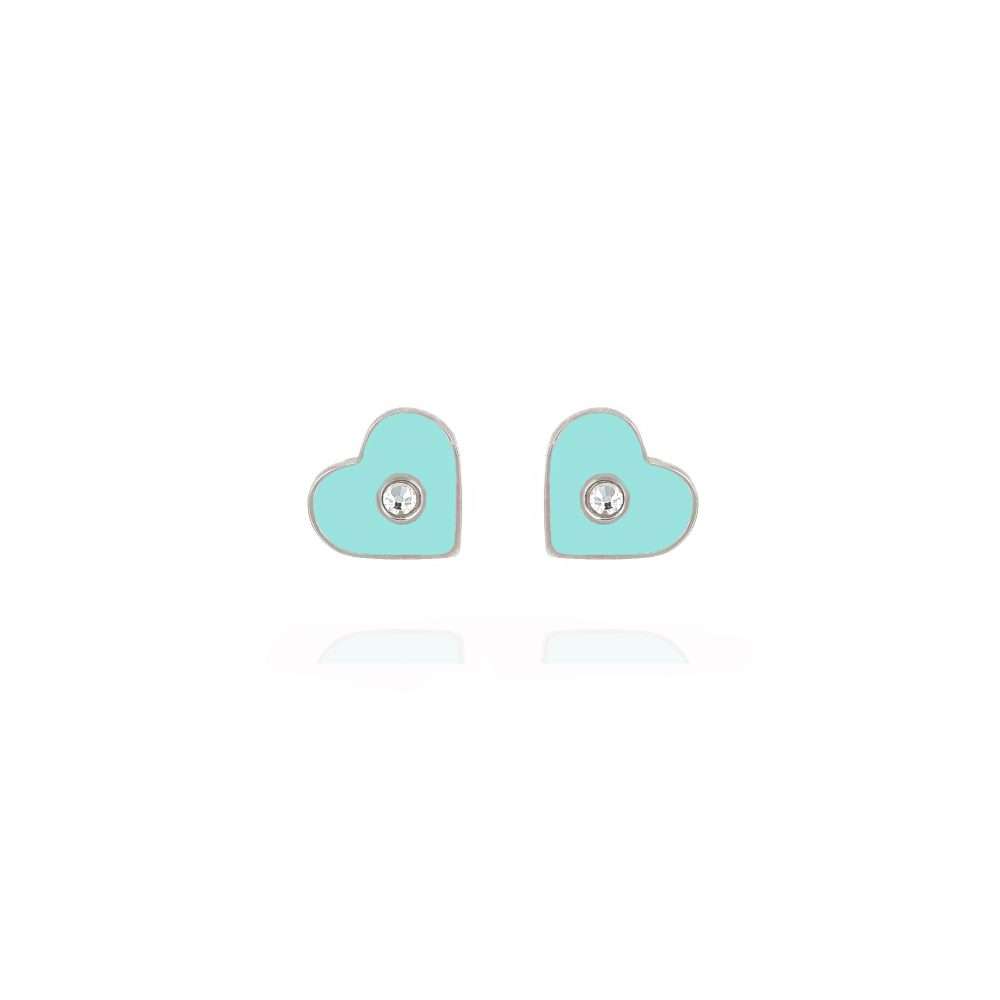 cuore verde acqua con zircone