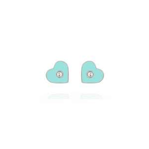 cuore verde acqua con zircone