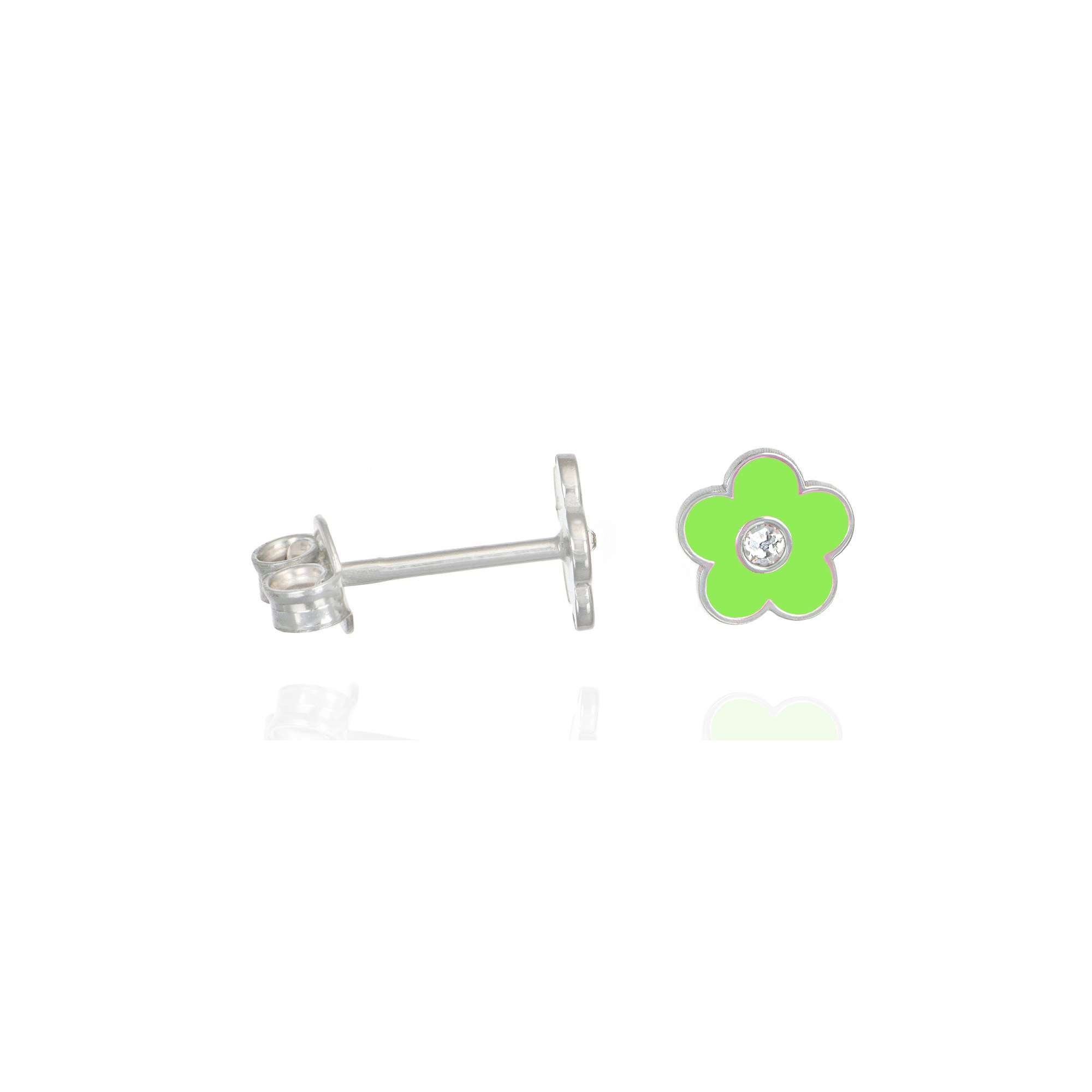 fiore verde con zircone lato