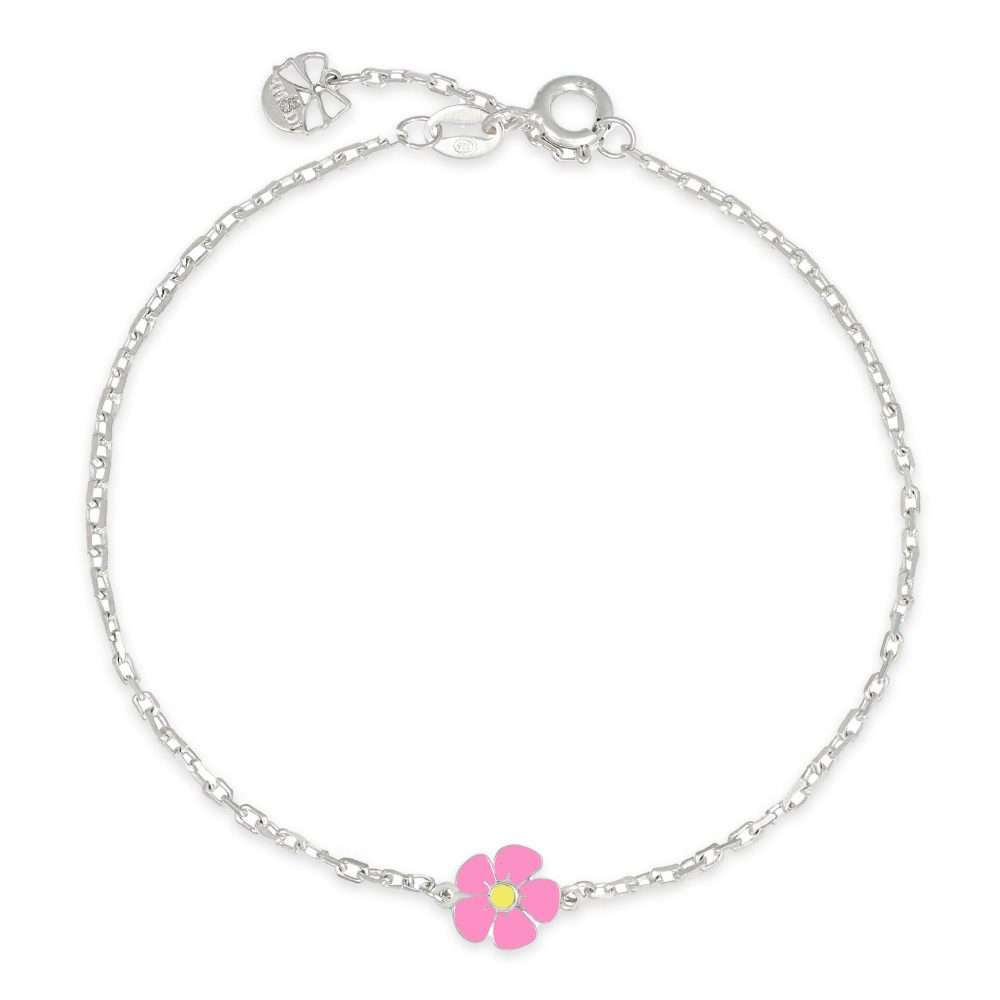 bracciale con fiore rosa