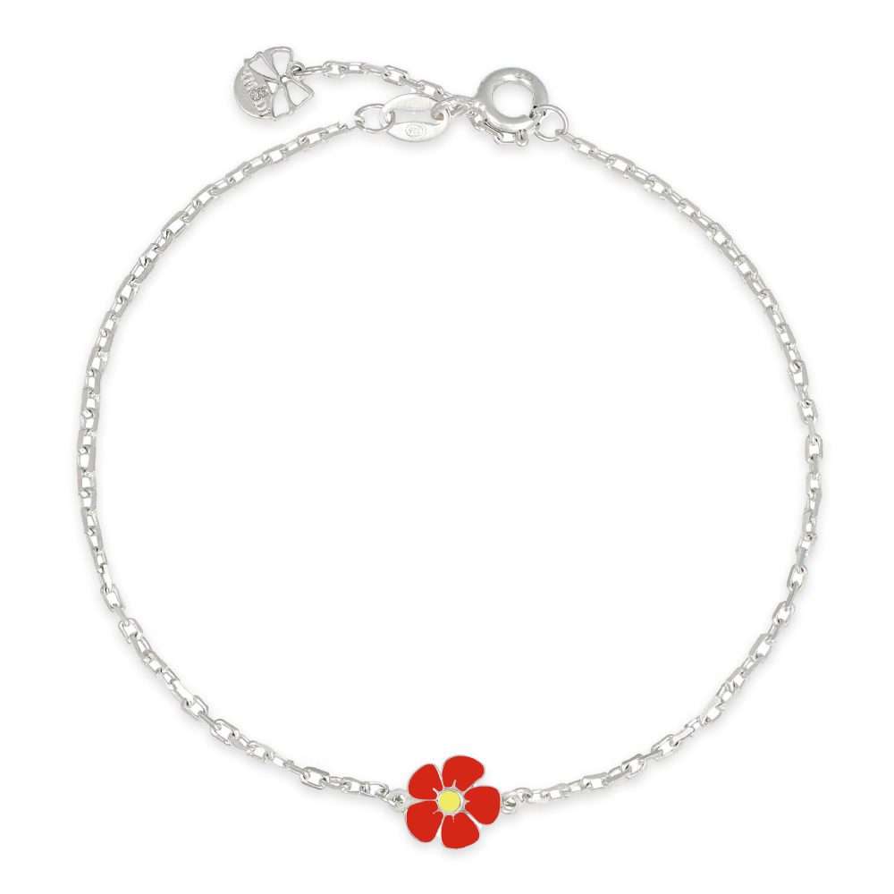 bracciale con fiore rosso