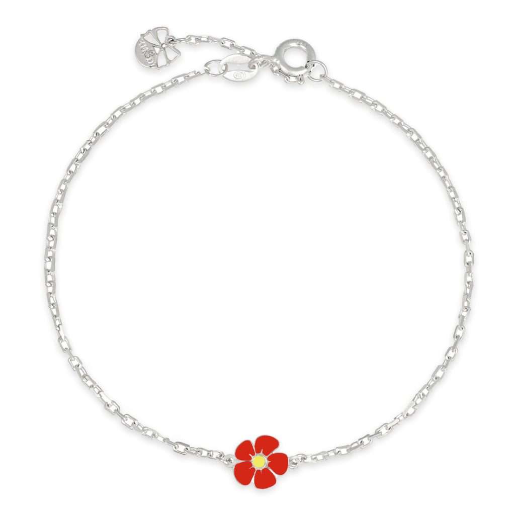 bracciale con fiore rosso