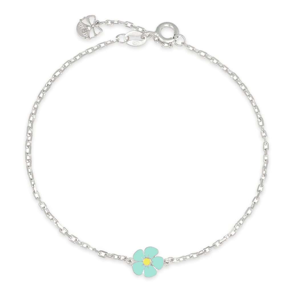 bracciale con fiore verde acqua