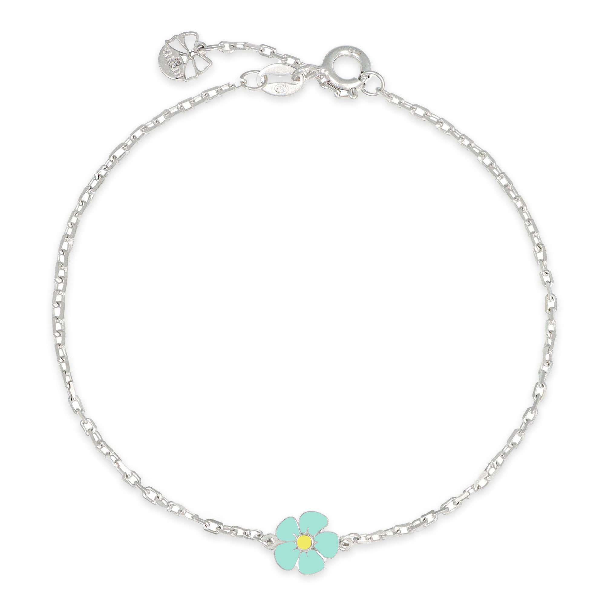 bracciale con fiore verde acqua