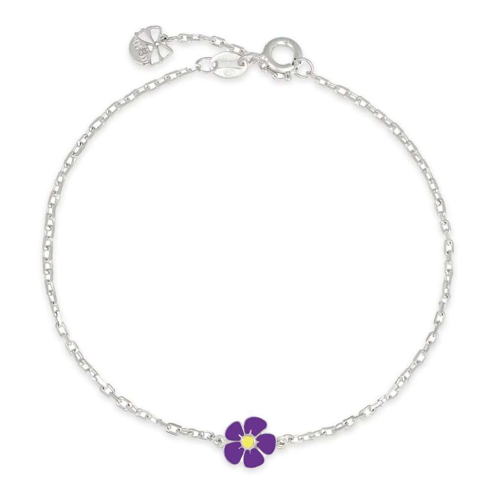 bracciale con fiore viola
