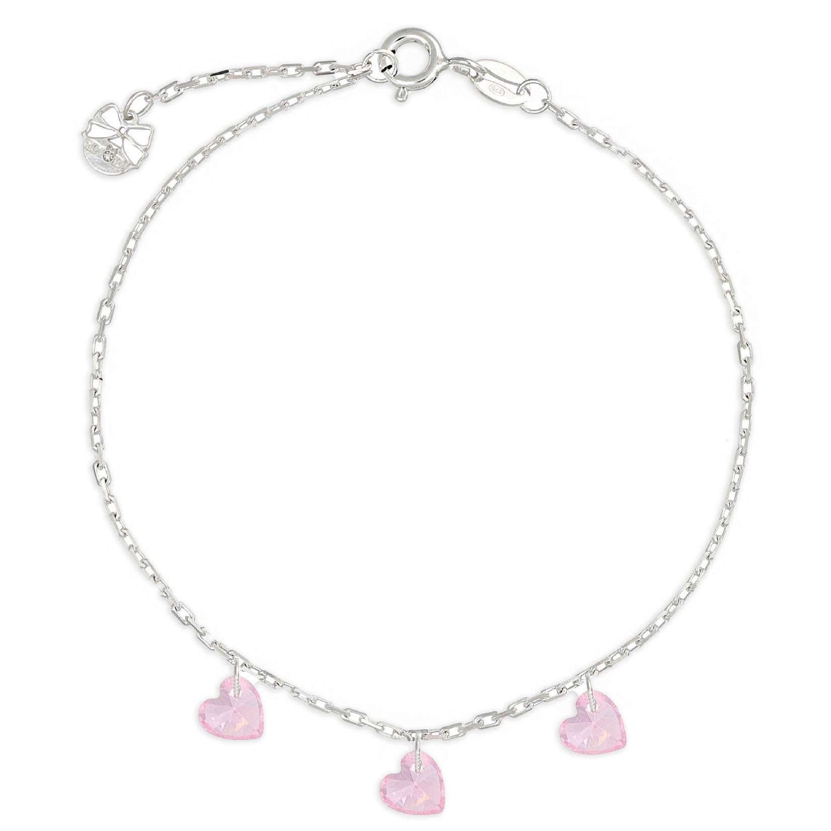 bracciale con tre cuori rosa