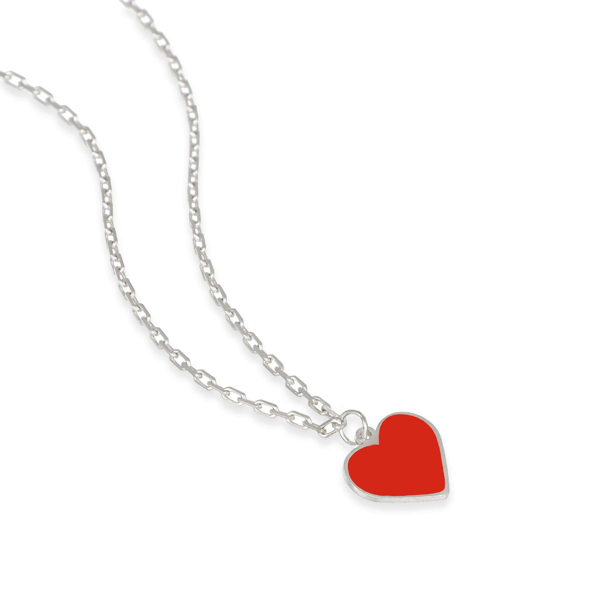 collana con cuore rosso lato