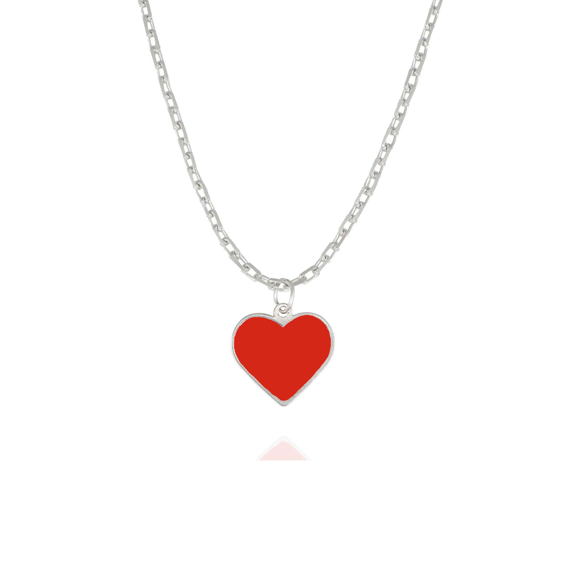 collana con cuore rosso