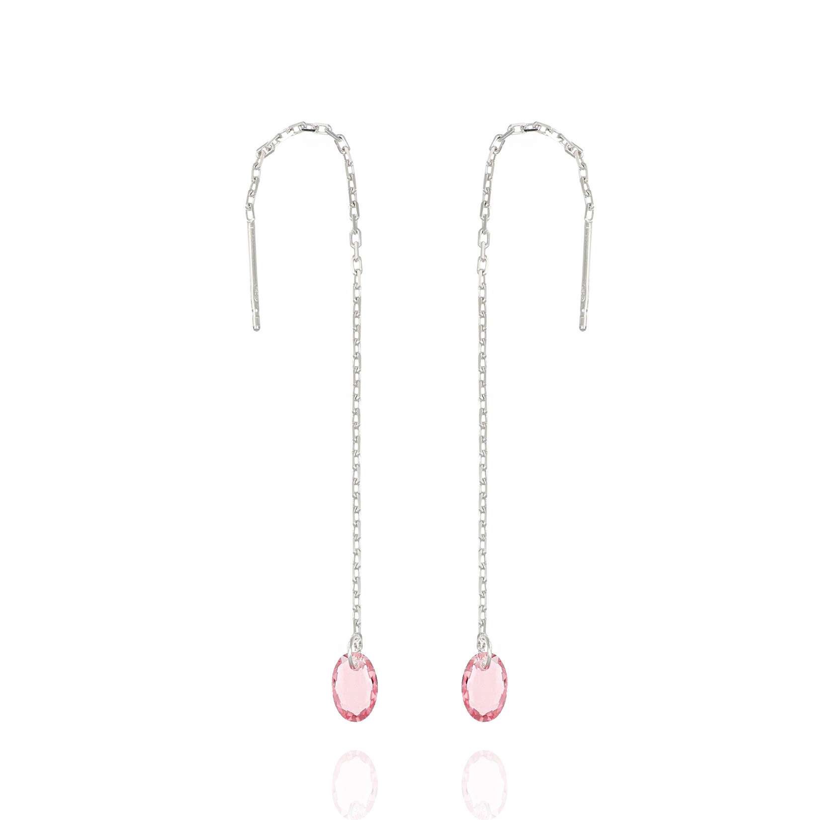 orecchino pietra ovale rosa