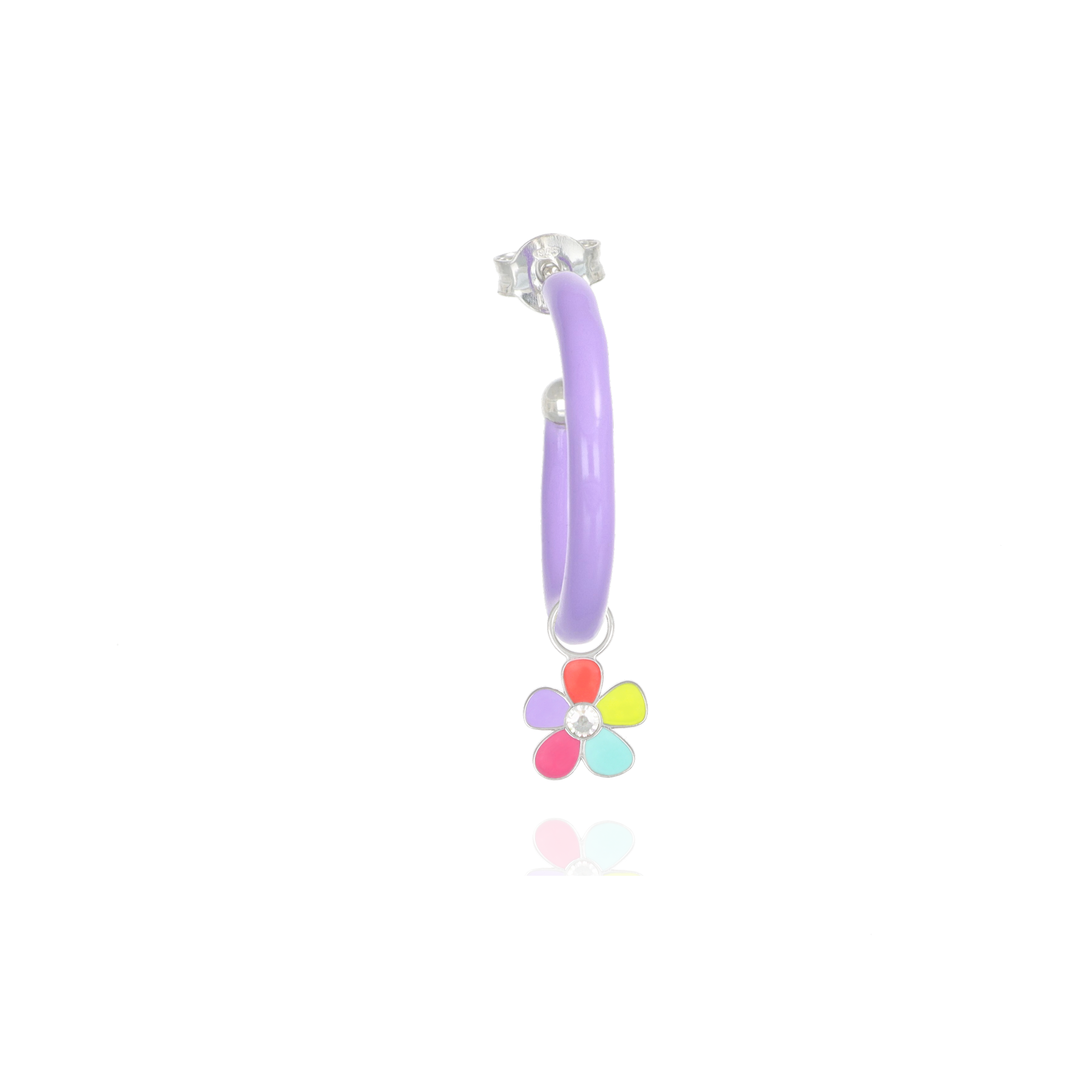 campanella viola con charm fiore multicolor