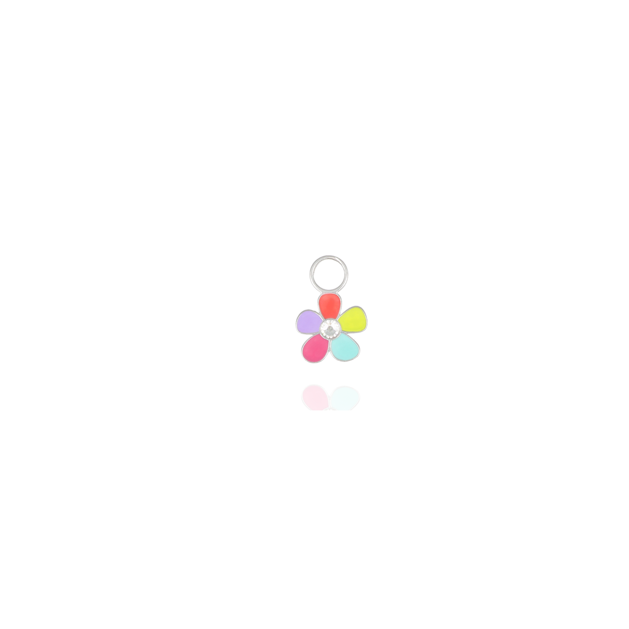 charm fiore con zircone multicolor