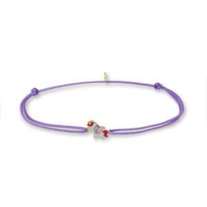 BRACCIALE CON CORDINO LILLA E UNICORNO | BREM0010 - immagine 1