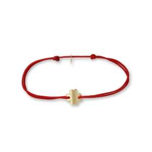 BRACCIALE CON CORDINO ROSSO E QUADRIFOGLIO | BREM0129 - immagine 1