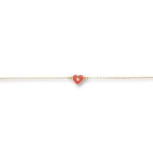 BRACCIALE CON CUORE CON SMALTO MADREPERLA | BREM0905-mp - immagine 1